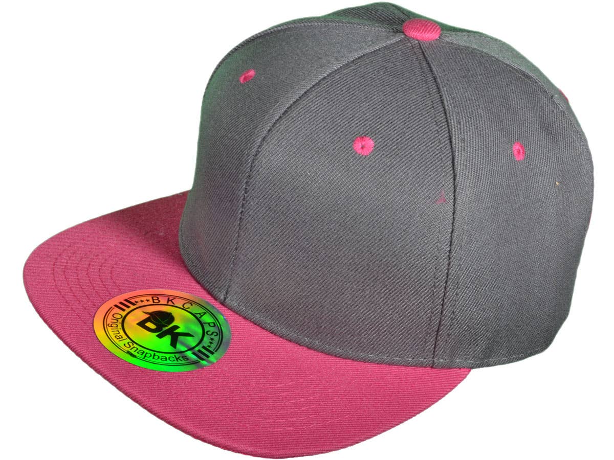 Buck Wholesale - Wholesale Flat Brim Cap - Unisex - Blank Snapback Hats - BK Caps Flat Bill Plain Vintage12