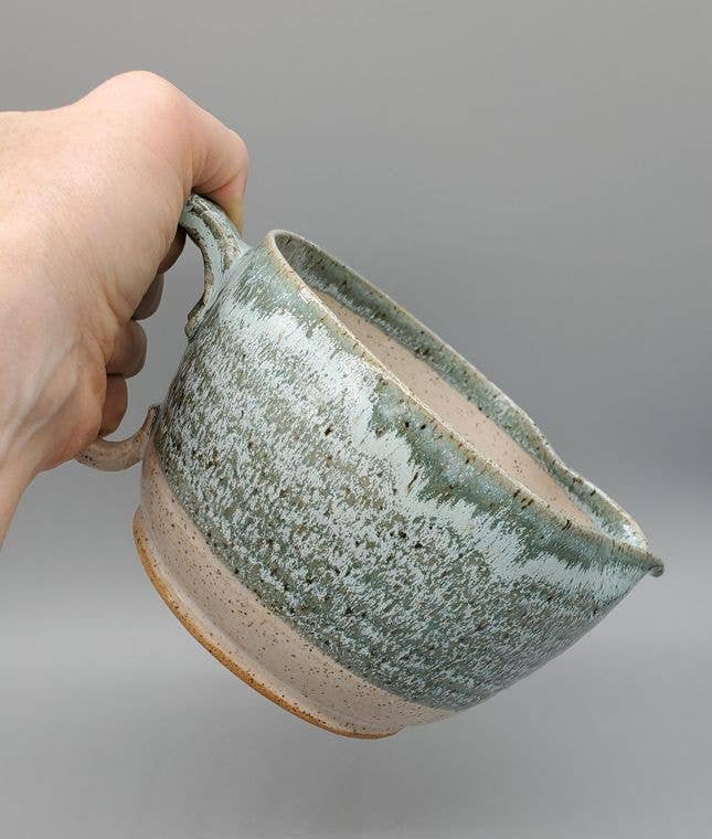 White Squirrel Clayworks - Wholesale Mixing Bowl - Batter/Mixing Bowl - Handthrown, in Ohio, Stoneware Clay - Turquoise1