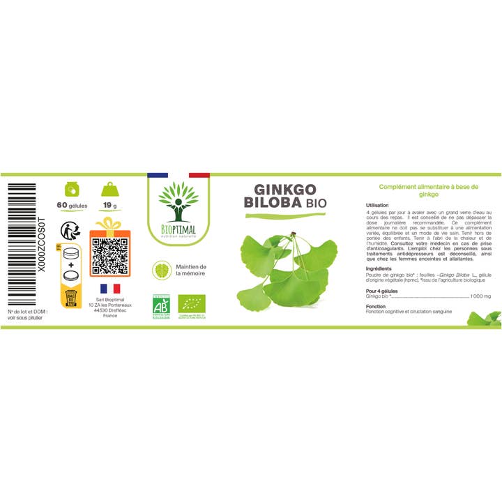 Bioptimal - Wholesale Oral Supplement/Vitamin - Organic Ginkgo Biloba - Dietary supplement - in capsules10