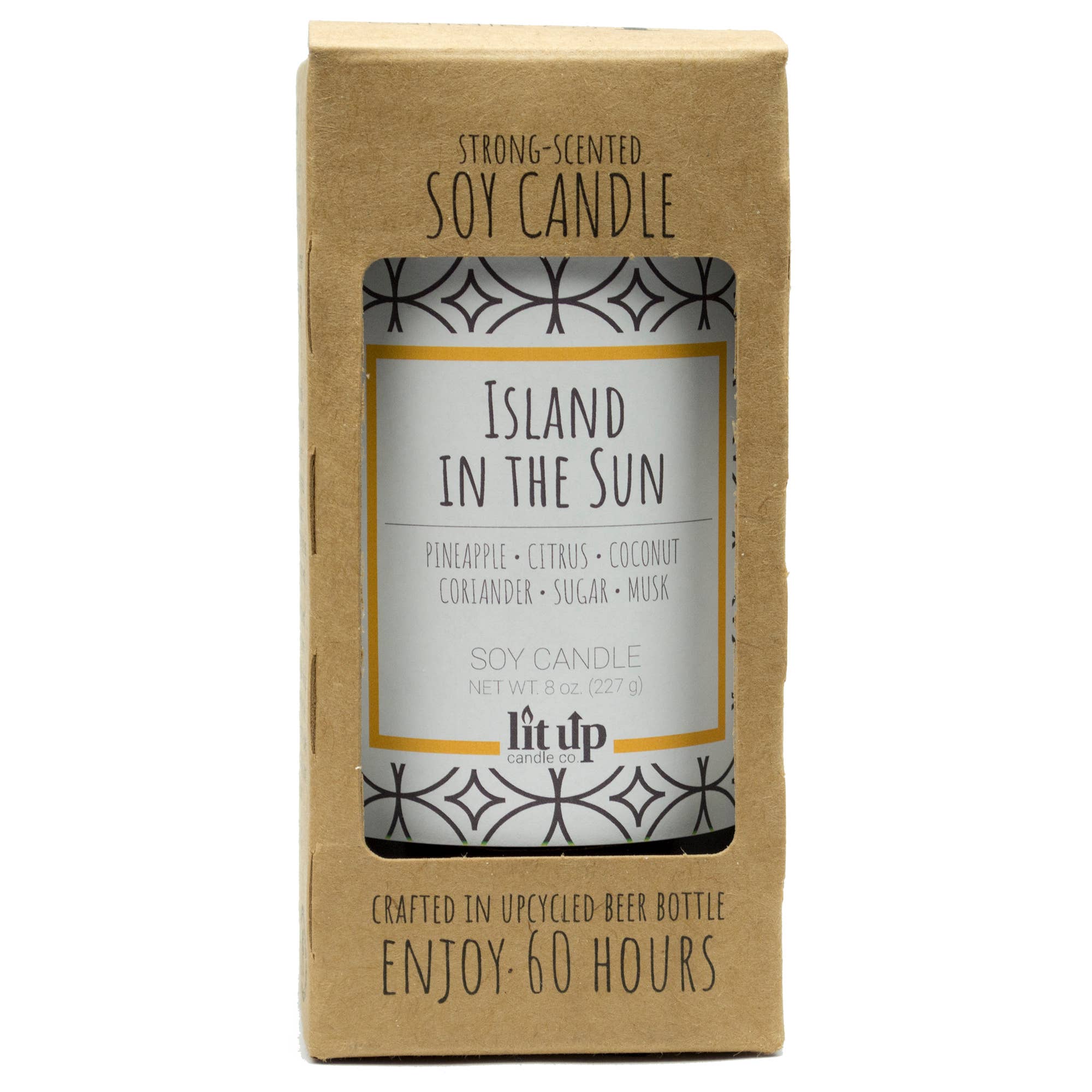 Lit Up Candle Co. - Wholesale Jar/Filled Candle - Island in the Sun scented 8 oz. soy candles in beer bottles2