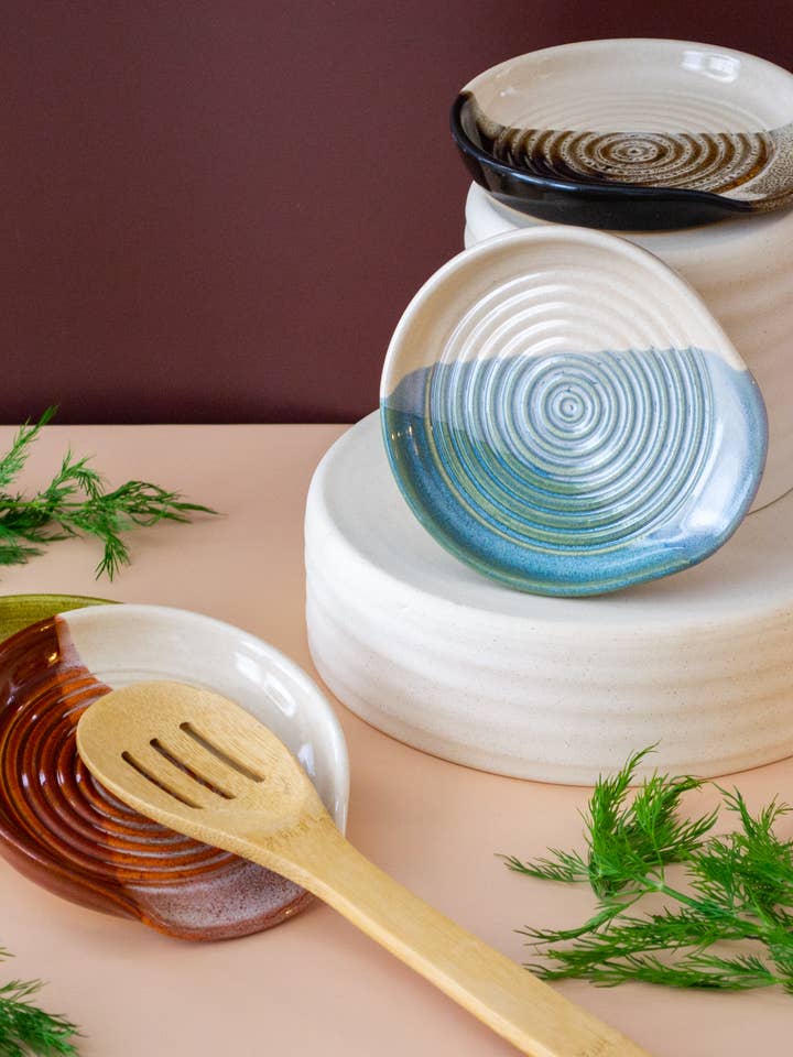 Descanso Artesanal para Colher Cerâmica | Castoe Potes por atacado de Castoe Pots