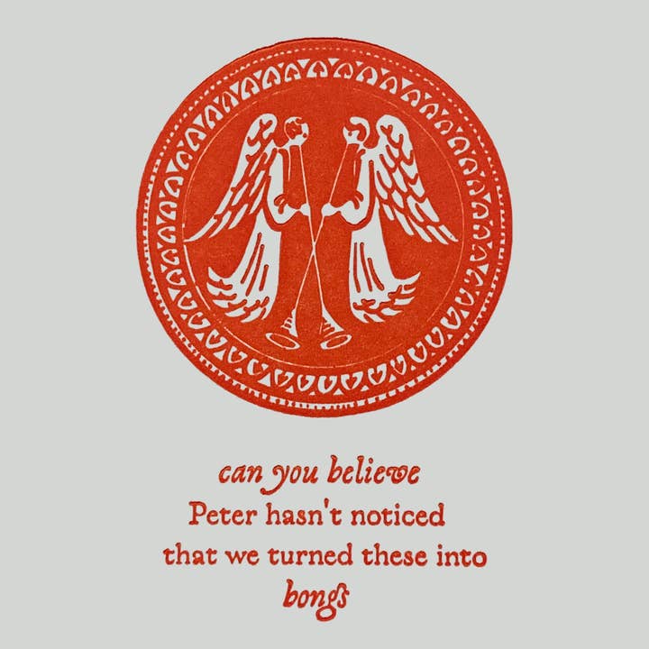 Stoner Angels | Divertida tarjeta de Navidad | 420 Stoner Humor para venta al por mayor de Rx Letterpress