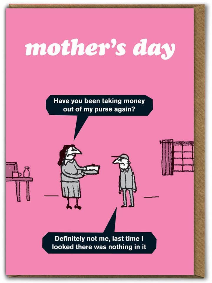 Sale Funny Mother's Day Card - Money By Modern Toss for wholesale by Brainbox Candy