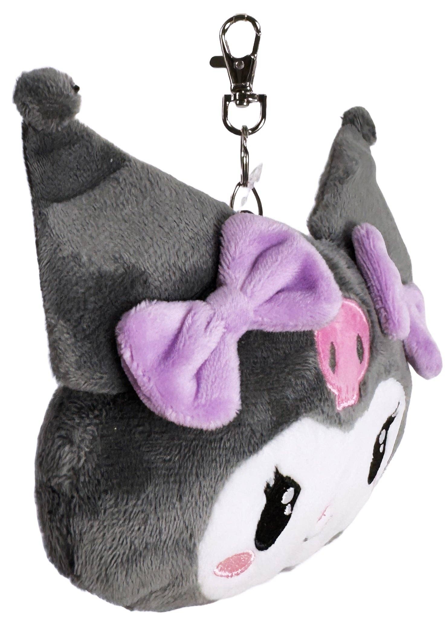 LASR - Wholesale Keychain - Women's - Sanrio Kuromi Face Retractable Cord Pass Holder Plush Mascot3