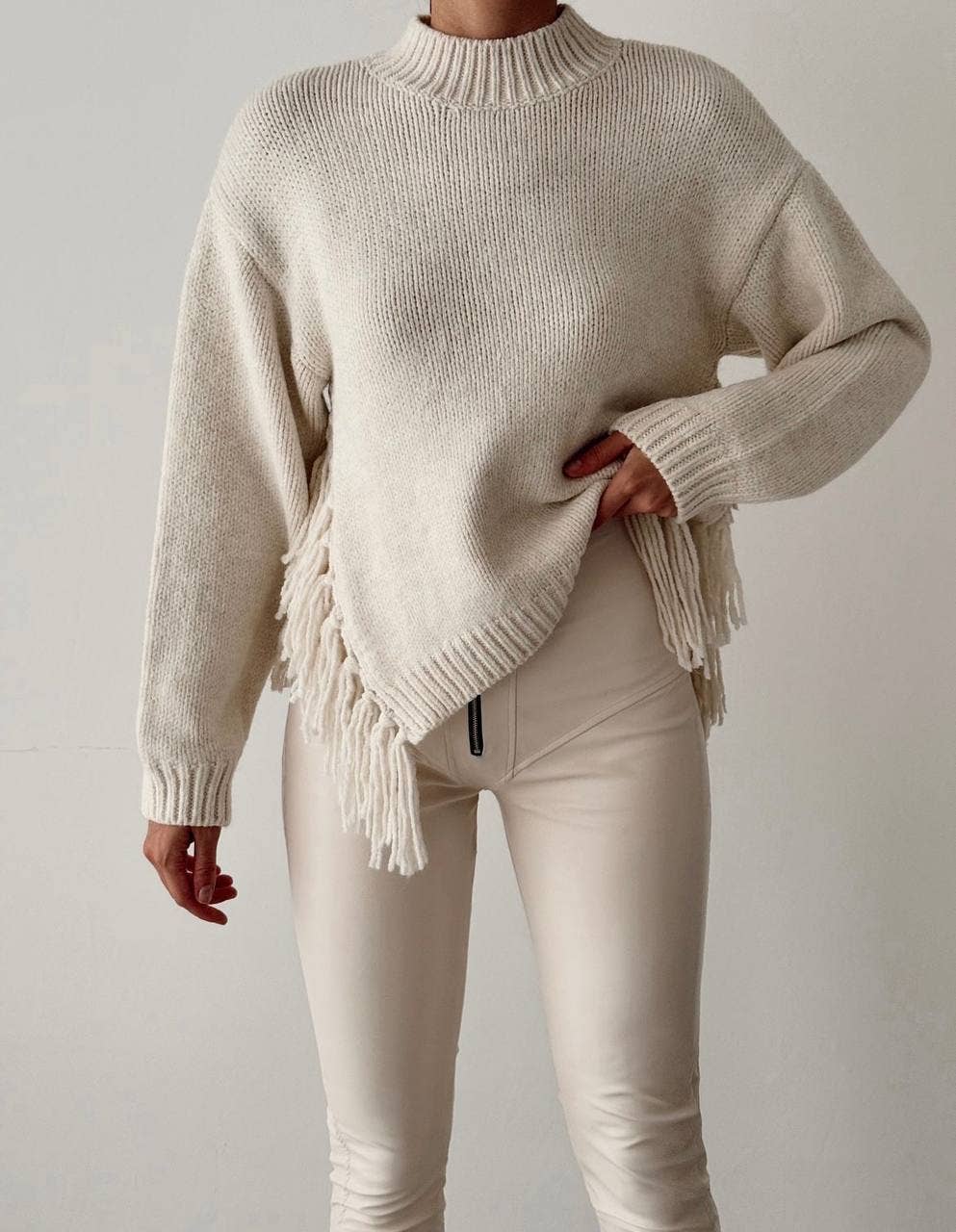 Anaz – wholesale Knitted jumper – Women′s – Fringe Side Sweaters2