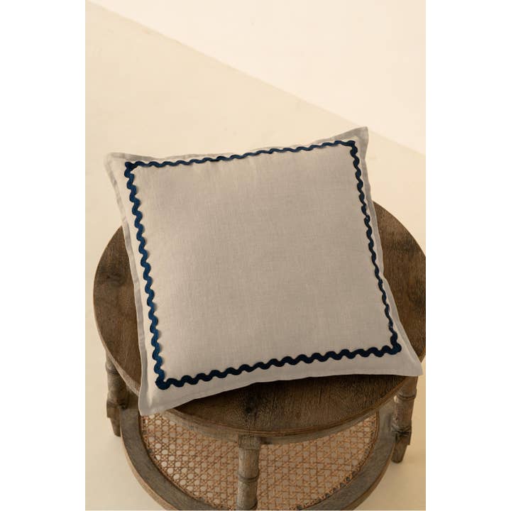 Live Linen - Wholesale Throw Pillow Cover - Blue Lace Linen Cushion Cover – Handmade, Decorative3