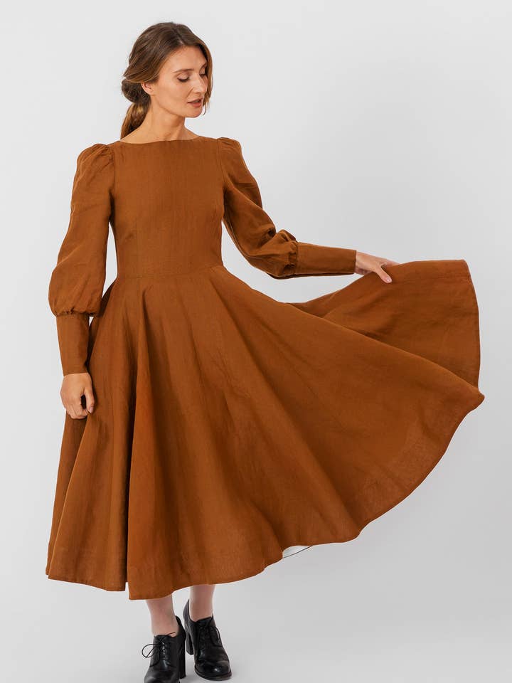 Red Poppy Hawthorn Dress, Long Sleeve for wholesale on Faire26