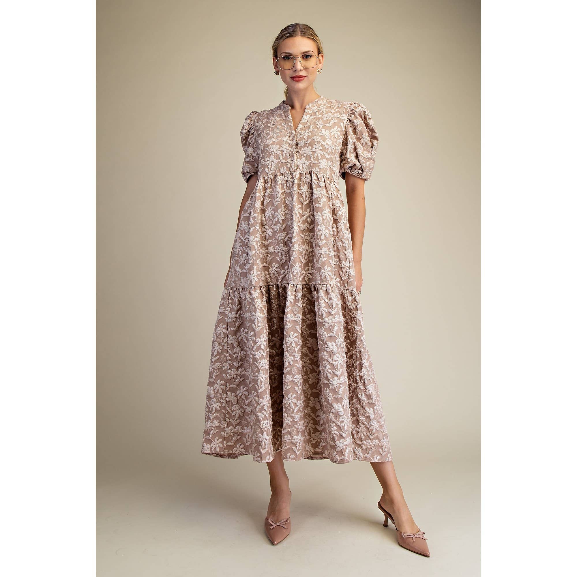 STYLE USA - Wholesale Dress - Women's - NEW Puff Sleeve Midi Dress15