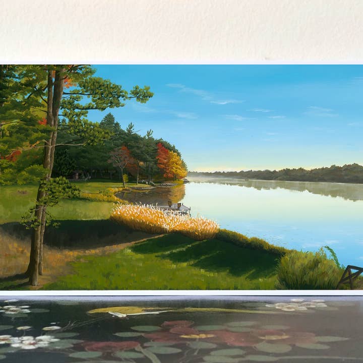 Impression d'art Vue d'automne de peinture acrylique pour la vente par Lillykdesigns