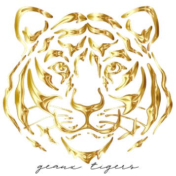 Gold Faux Foil Tiger DTF Transfer for wholesale by M2B Designs