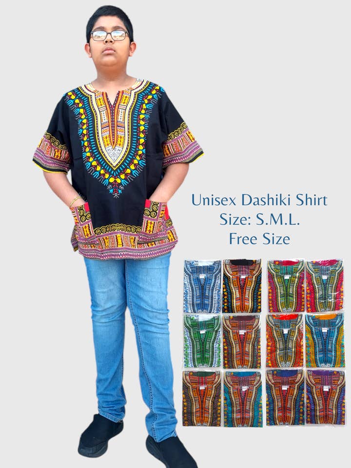 Chemise Tunique Dashiki - Unisexe pour la vente par India Batik