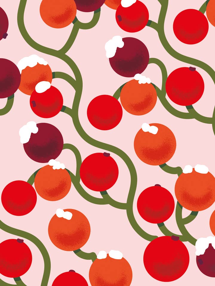 Winter berries Christmas wrap for wholesale by Noi Publishing