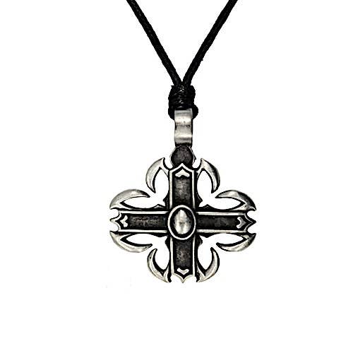 Myth & Magik - Silver Jewellery Cavern Wholesale - Wholesale Pendant/Charm Necklace - Hallowed Cross Pewter Necklace – Adjustable Gothic (USA-DDP)3