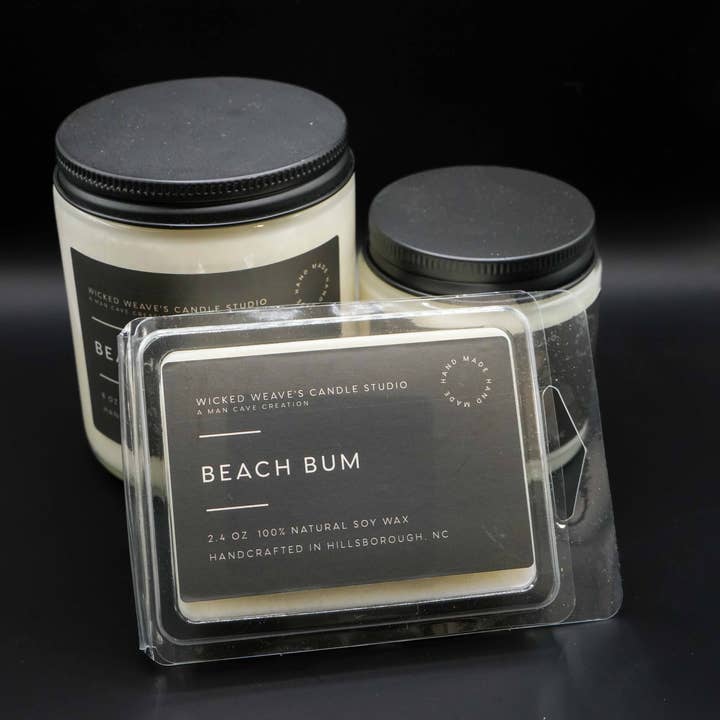 Wicked Weave’s Candle Studio - Wholesale Jar/Filled Candle - Beach Bum Soy Wax Candle (4 Size Options)