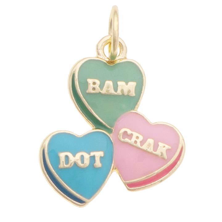 Troop Mahjong Conversation Hearts Charm for wholesale by Stylin Brunette & Troop Mahjong