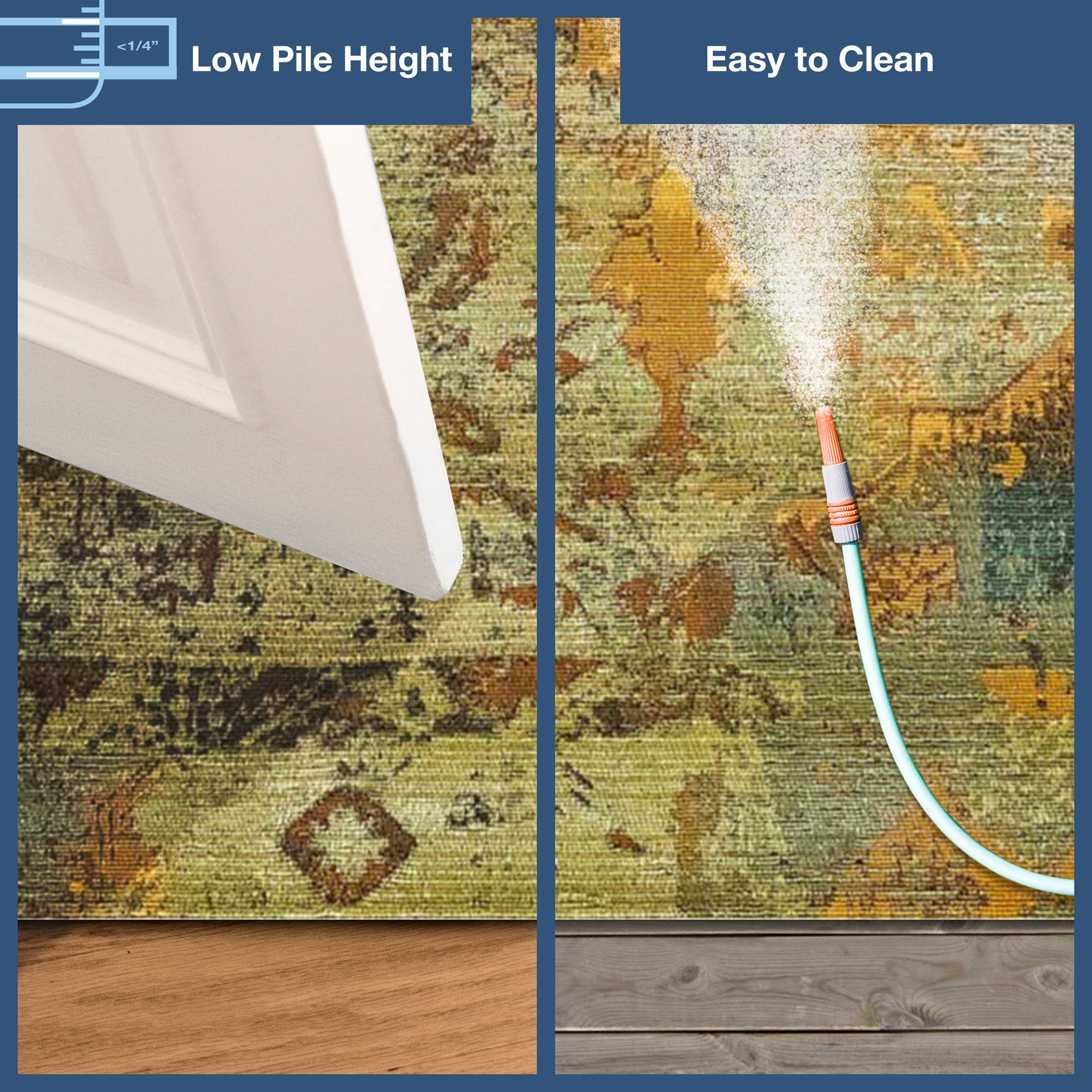 Marina Kermin Indoor/Outdoor Area Rug Green for wholesale on Faire0