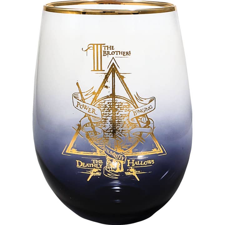 Deathly Hallows Stemless Glass for wholesale by Spoontiques, Inc
