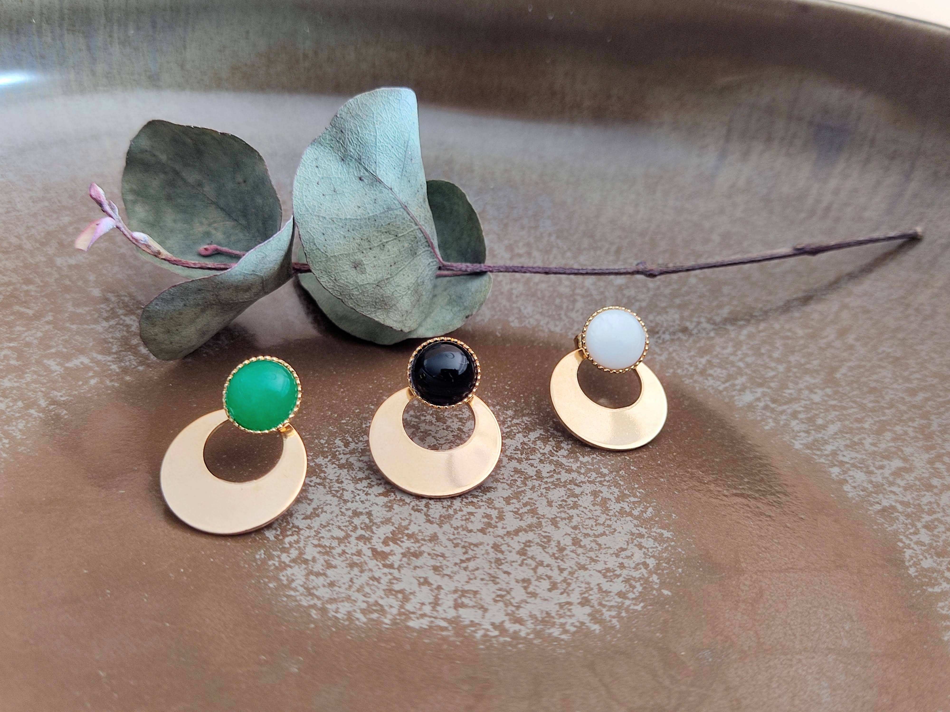 Sophie Bijoux – Großhandel Ohrstecker – The Adventurer 3-in-1 Ohrringe mit schwarzer Achat-Stein6