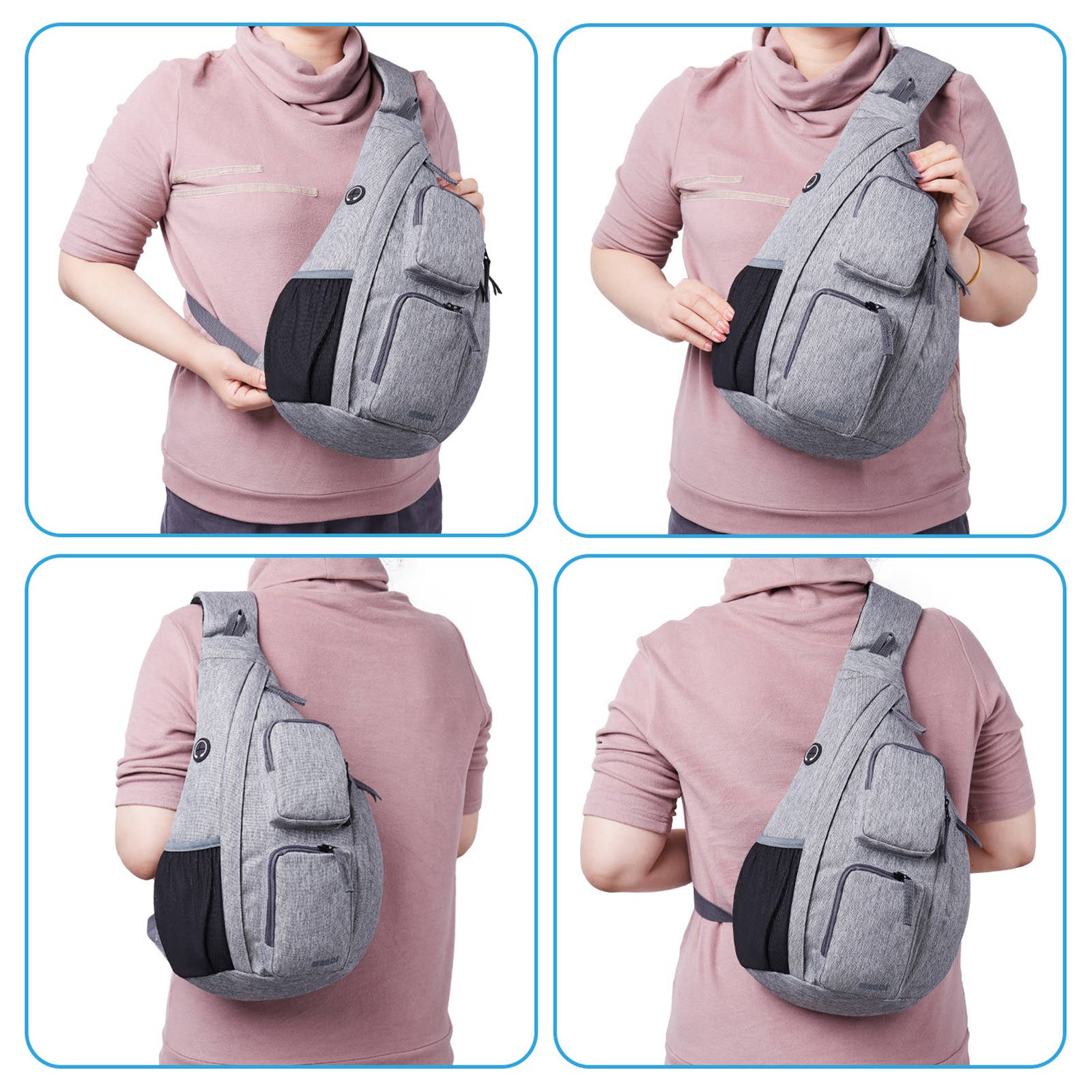 wandf - Wholesale Backpack - Unisex - WANDF Crossbody Sling Chest Bag Mens Travel Backpack24
