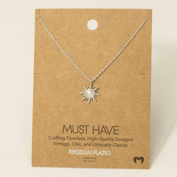 Mini Sun Pendant Necklace for wholesale by Fame Accessories