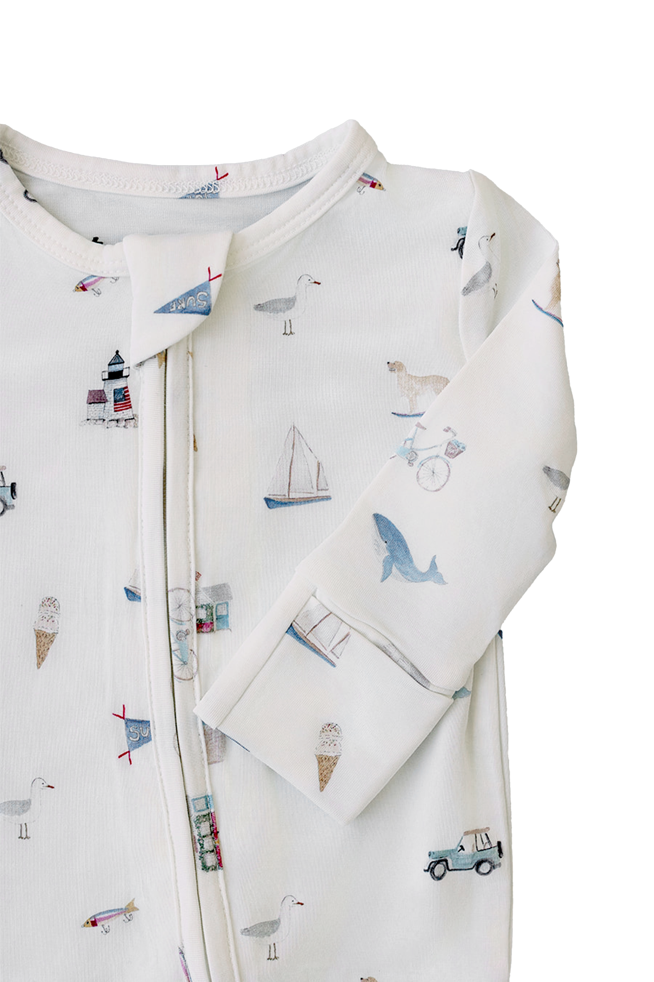 Tiny Tuckets - Wholesale Sleepsuit - Baby - Zip Footie in Nantucket Summer3