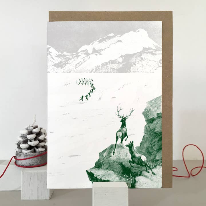 Ice Skating Christmas Card | Holiday Card | Retro feel for wholesale by Purpose & Worth etc