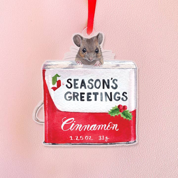 Spice Mice Cinnamon Christmas Ornament for wholesale by Cami Monet