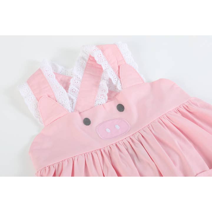 Lil Cactus - Wholesale Dress - Kids - Pink and Lace Piggy Dress5