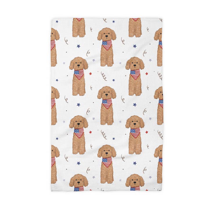 Canary Road - Wholesale Tea Towel - Dog Pet July 4 Patriotic Red White Blue Flag Kitchen Towel1