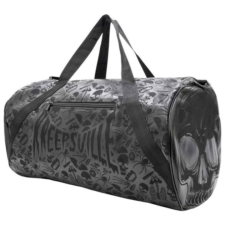 Kreepsville - Wholesale Weekender Bag - Women's - Skull Black Barrel Bag1