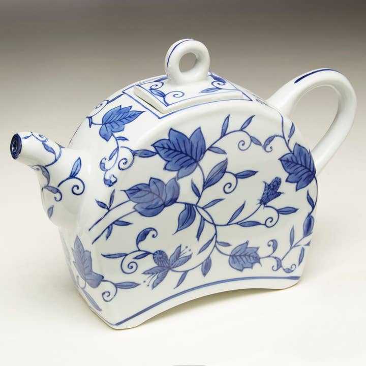 AA Importing - Wholesale Tea Pot - Blue and White Floral Tea Pot