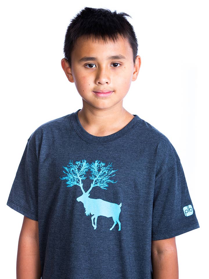 T-shirt Caribou per bambini — Cotone biologico per la vendita all'ingrosso da parte di PLB Design