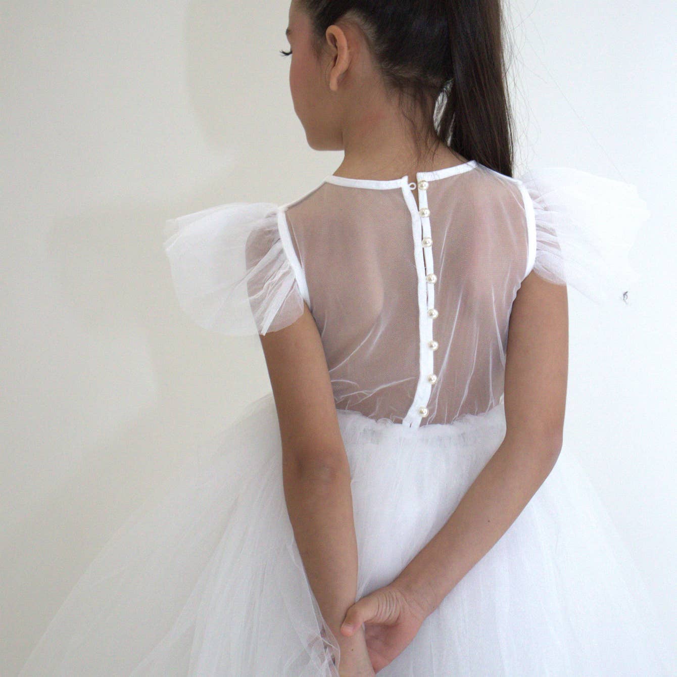 Yuko B - Wholesale Dress - Kids - CLARA girl's dress - White1