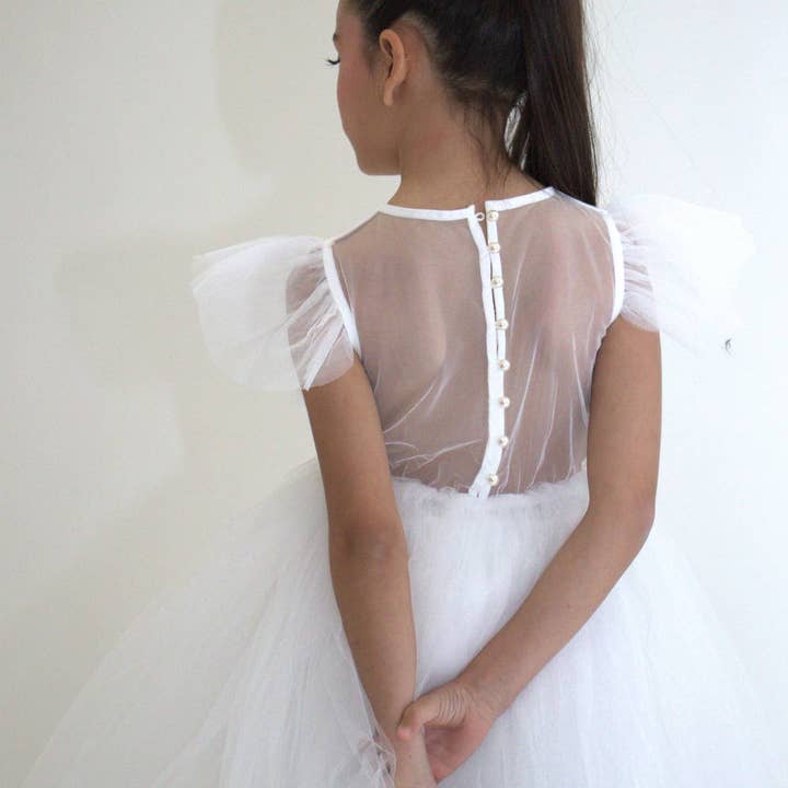 Yuko B - Wholesale Dress - Kids - CLARA girl's dress - White1