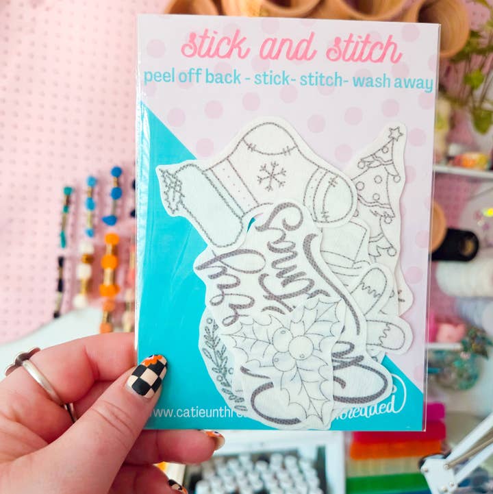 Catie Unthreaded - Wholesale Embroidery/Cross Stitch Supplies - Christmas theme Stick & Stitch pack