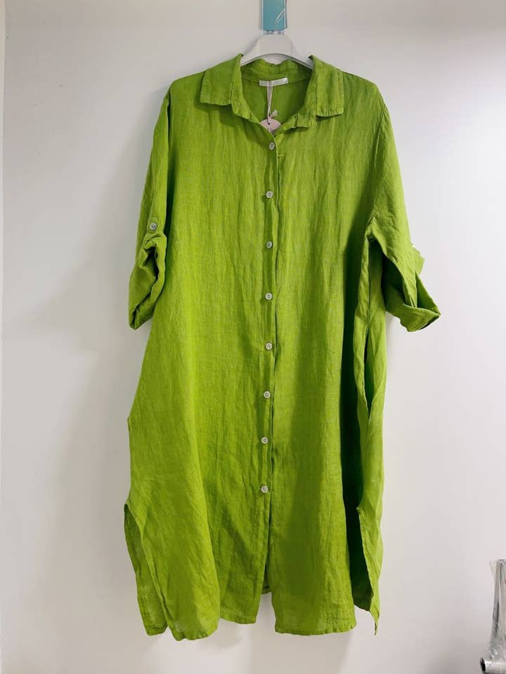 Happy look - Wholesale Dress - Women's - 93190L linen shirt dress15