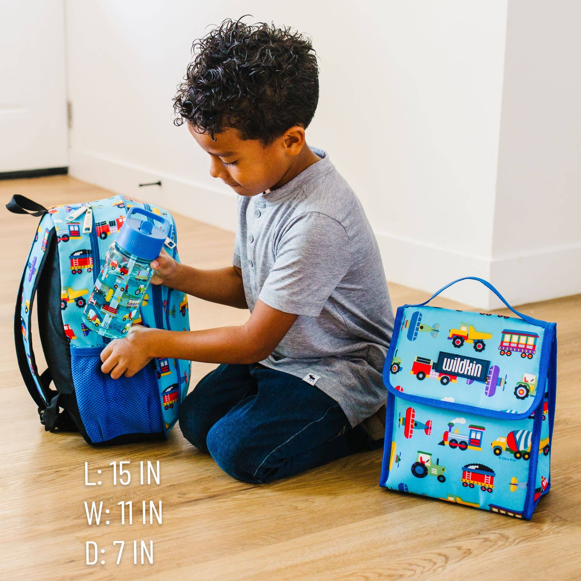 Wildkin - Wholesale Backpack - Kids - Trains Planes and Trucks Backpack - 15 Inch4