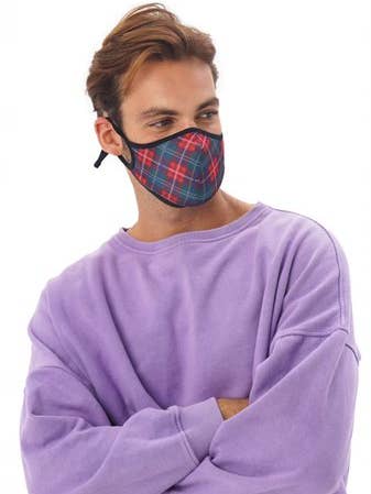 Men & Women Classic Tartan Assorted Mana Mask Carbon Filter for wholesale by MANA