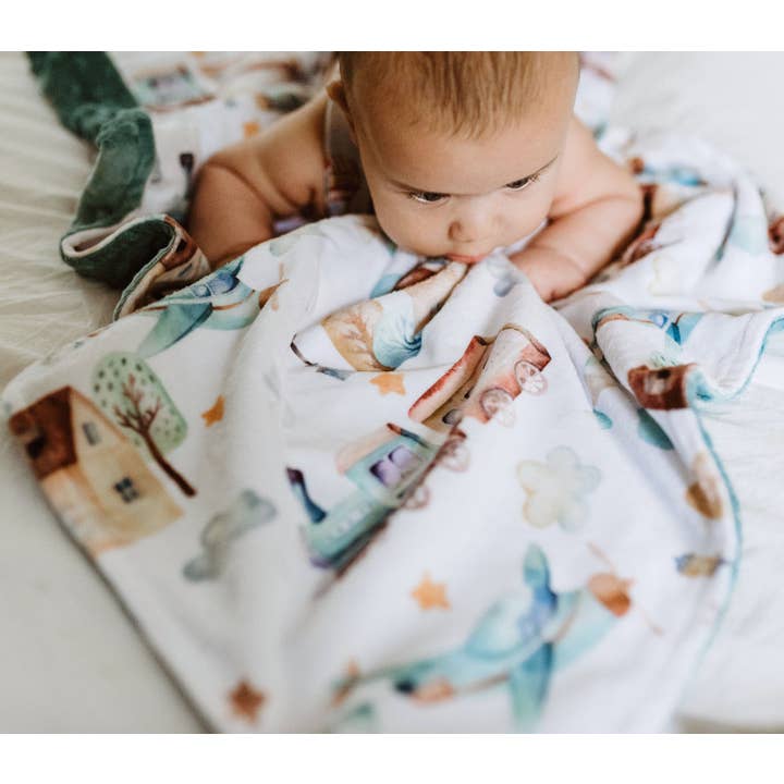 Honey Lemonade - Wholesale Bedding Blanket - Kids & Baby - Premium Baby & Toddler Minky Blanket - Planes, Trains, Autom