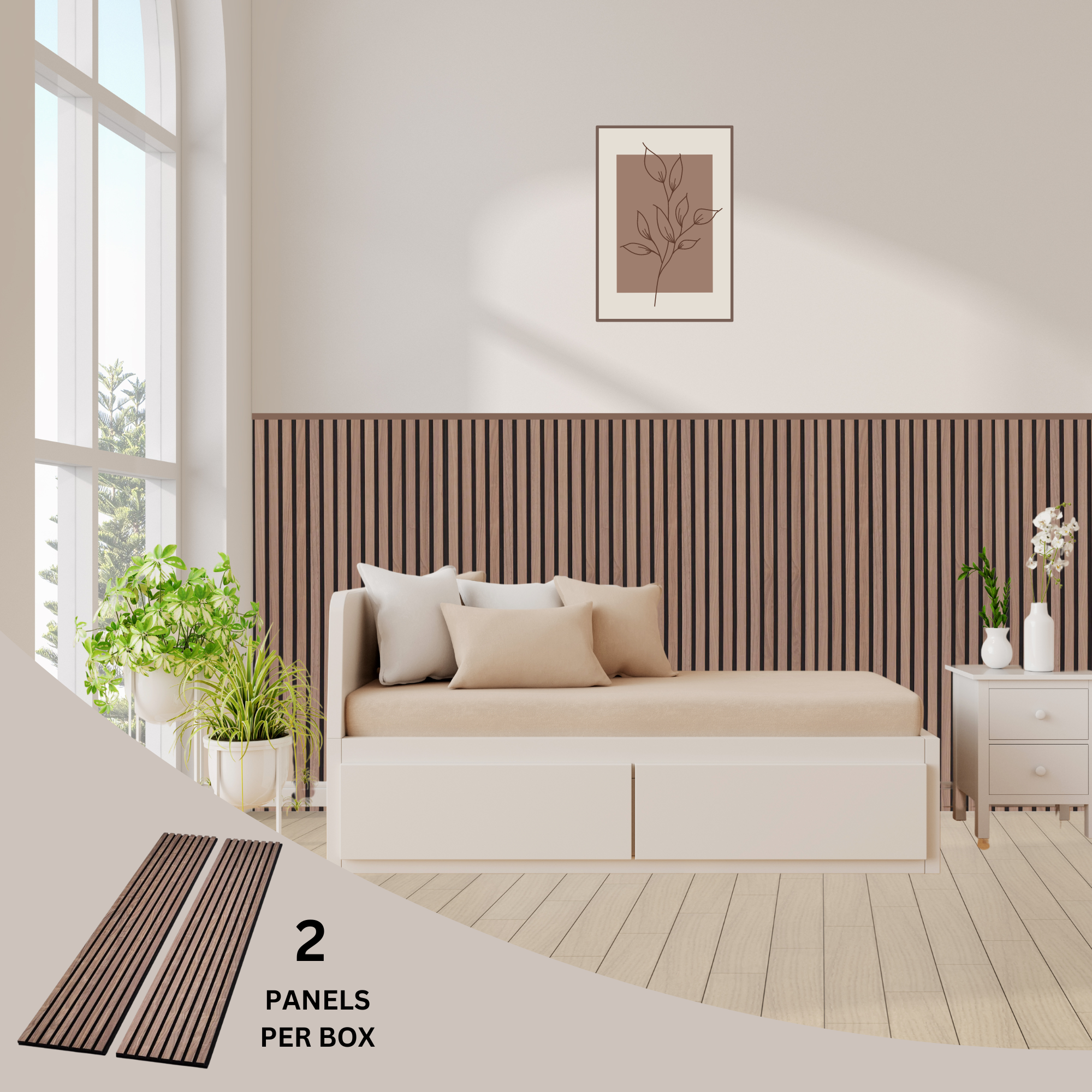 Made In Vietnam - Wholesale Wall Paneling - Acoustic Slatwall Wood Panels 47.24" x 12.6" (2 Panels/Box)5