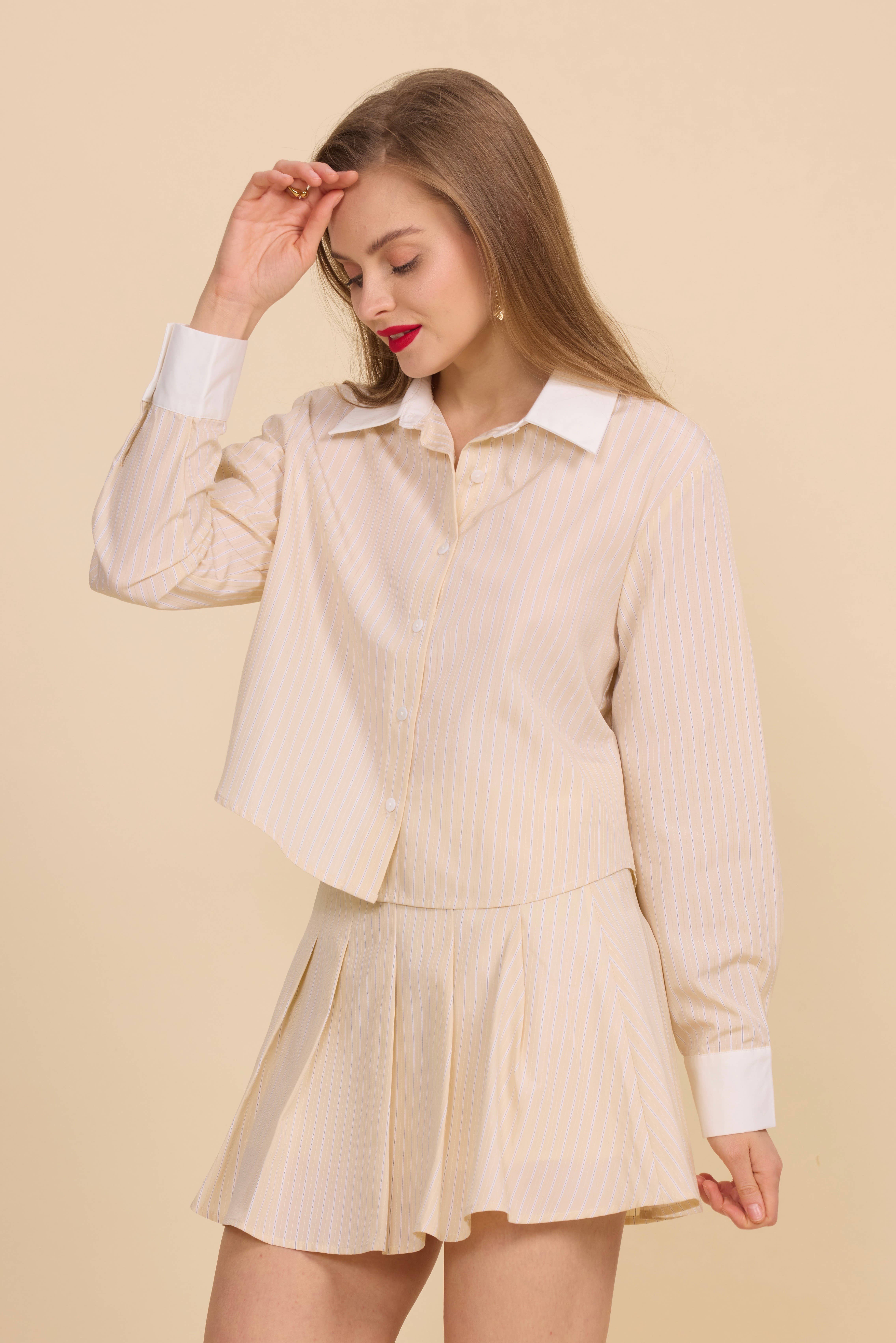 Frime - Vente Chemise à col boutonné – femme - Chemise rayée - 56018