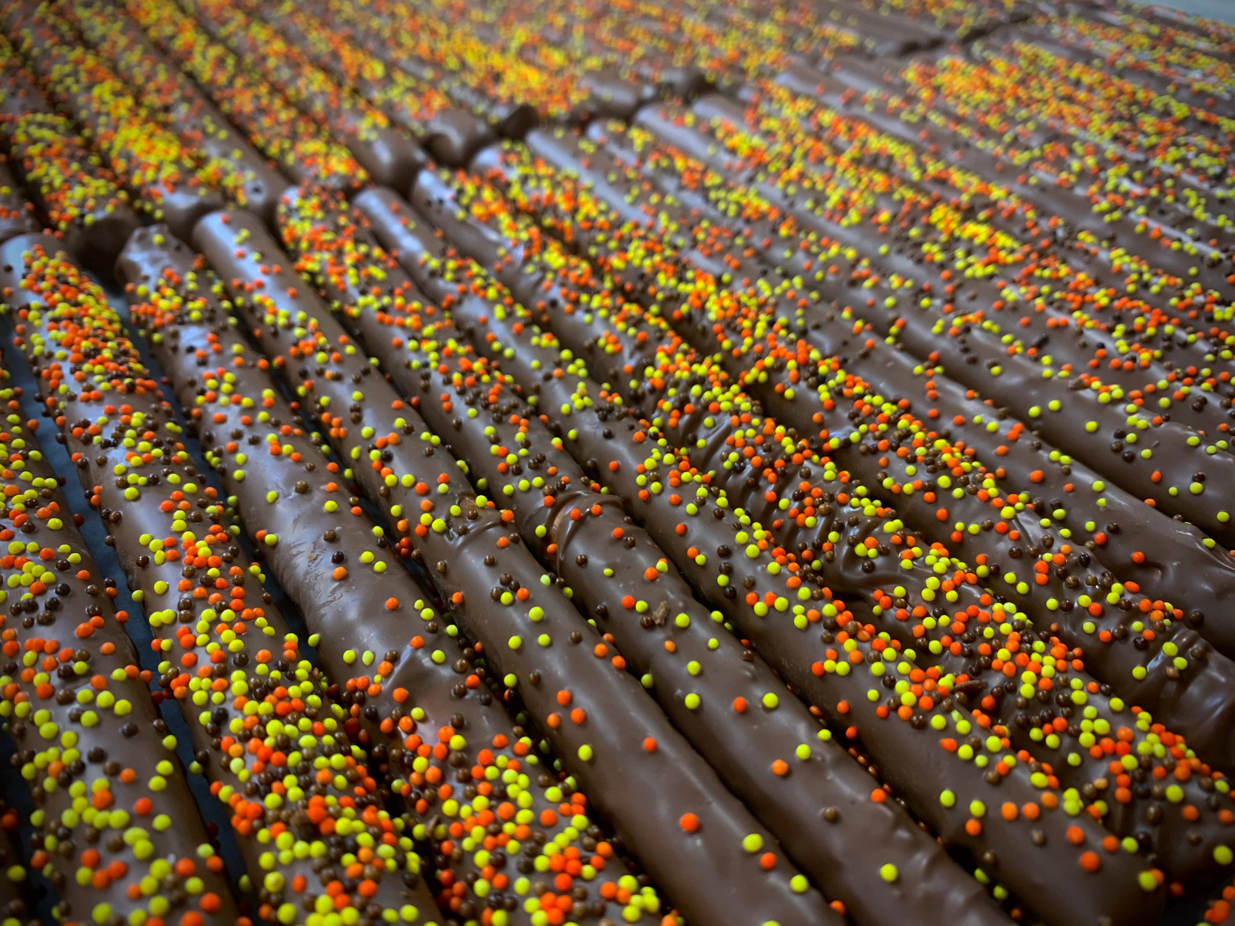 O'Shea's Candies Sweet Shop - Wholesale Chocolate Covered Sweets - Pretzel Rods - 2 PK - Milk Chocolate w/ Customized Color10