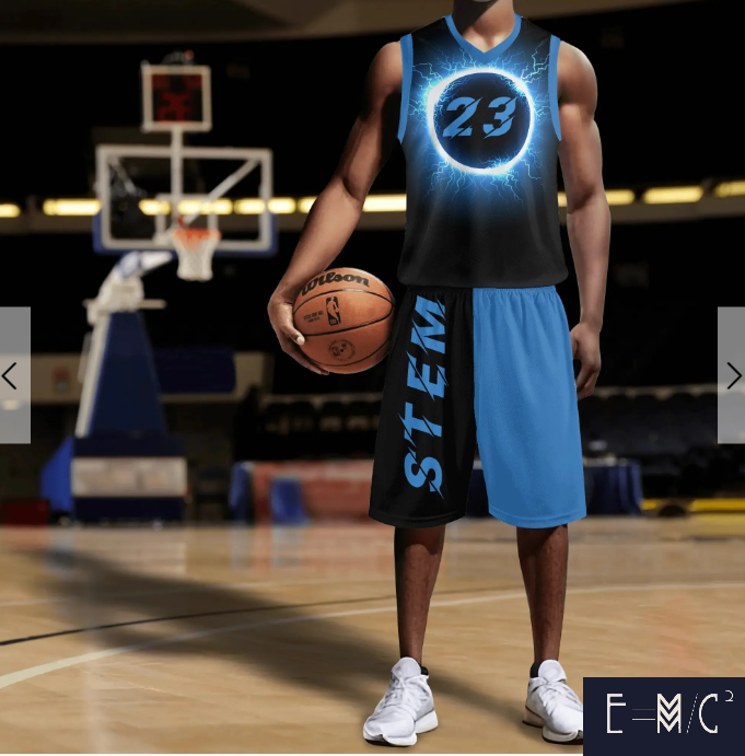 E=M/C2 - Vendita all'ingrosso Maglia di squadra sportiva - Uomo - Nuova divisa sportiva da basket blu Black Hole E=M/C2 per adulti1
