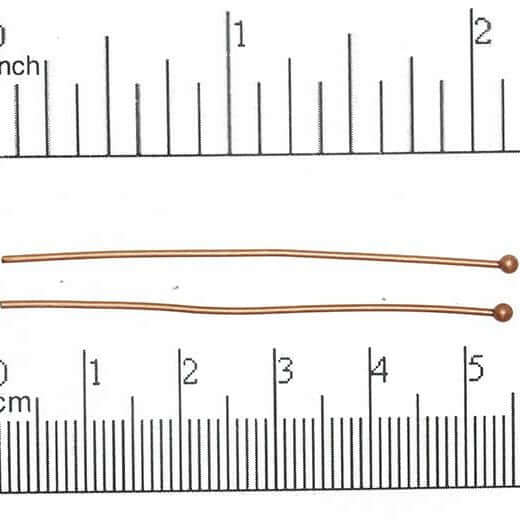 Continental Beads - Wholesale Craft Supplies - 2 Inch Head Pin with 2mm Ball made from Brass available in Multiple Finishes sold Individually - H/P2mm14