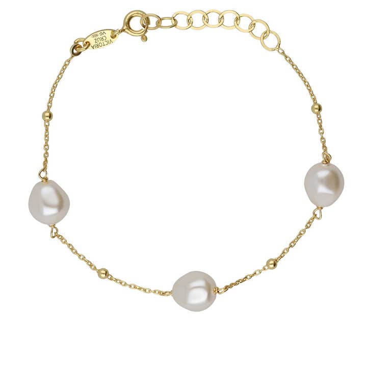 Pulsera Sera con perla barroca en Plata para venta al por mayor de Victoria Cruz