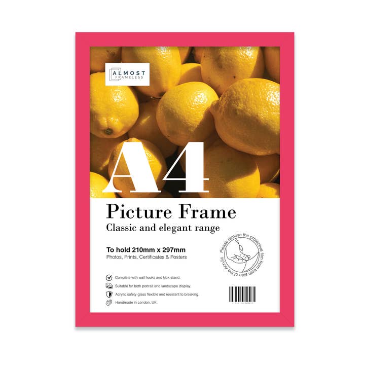 Bright Pink A4 Picture Frame for wholesale by WholesaleFrames.co.uk