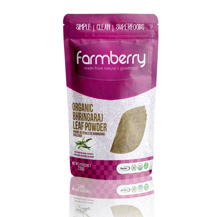 Farmberry ekologisk Bhringaraj blad pulver 230g för wholesale av Farmberry