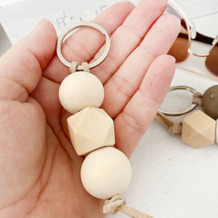 Simply Styled Art - Wholesale Keychain - Women's - Boho Wood Bead Geometric Keychain3