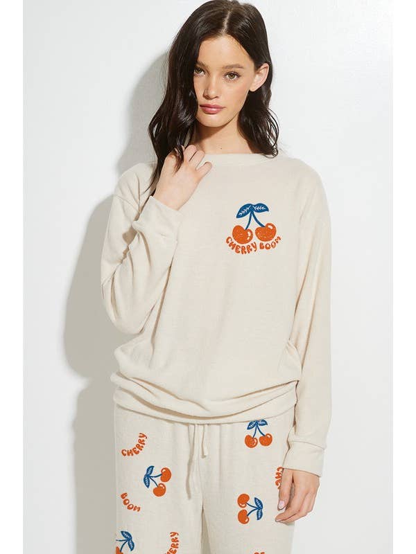 Ganzflächiges, weich gebürstetes Loungewear-Set in Kirschrot für den Großhandel von MintChoco