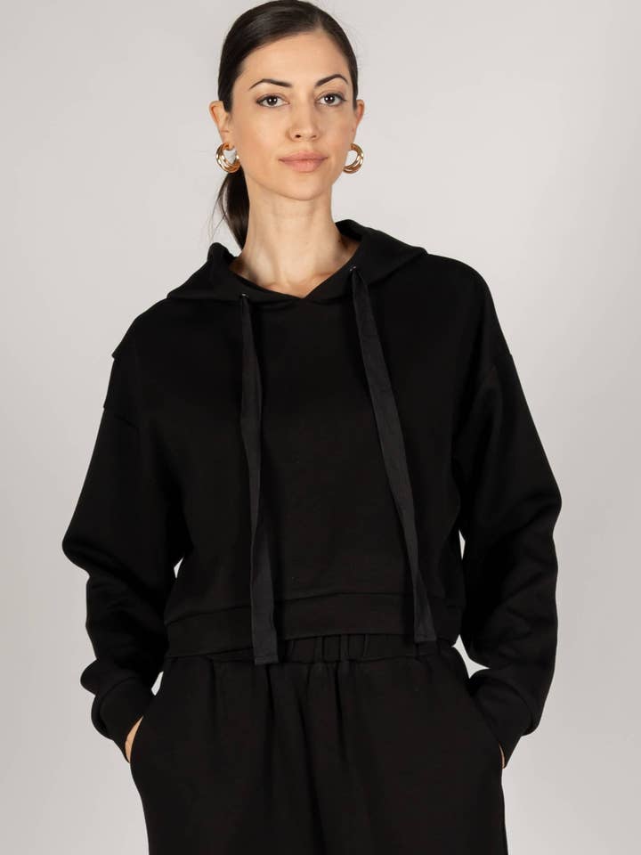 P. CILL - Wholesale Hoodie - Women's - P. CILL Butter Modal Cropped Hoodie Top